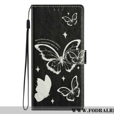 Fodral Xiaomi Redmi Note 15 Pro Plus 5g Svarta Och Vita Fjärilar