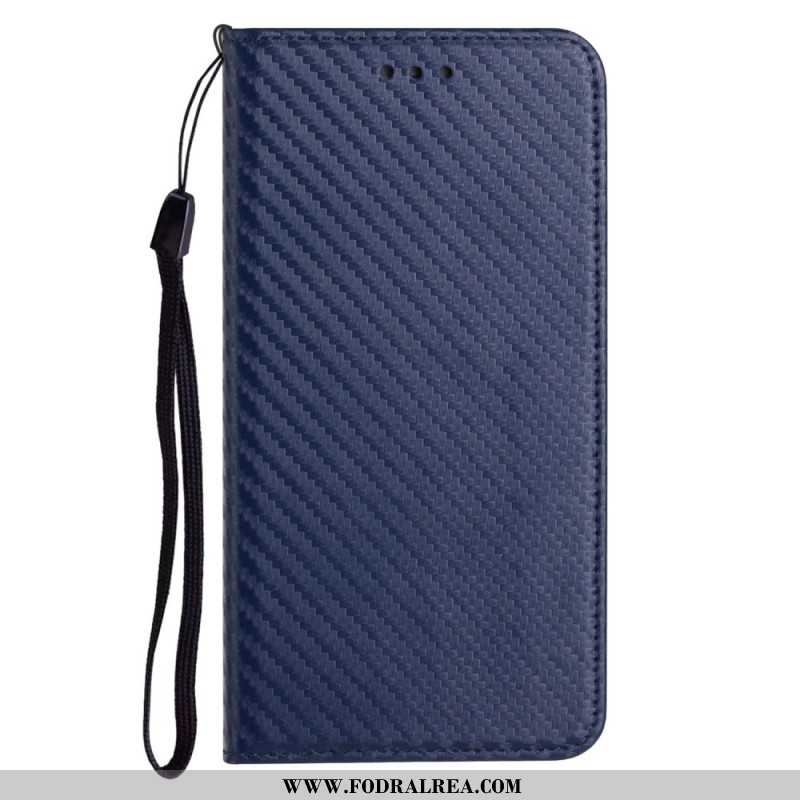 Folio-fodral För Xiaomi Redmi Note 14 Pro Plus 5g Kolfiberrem