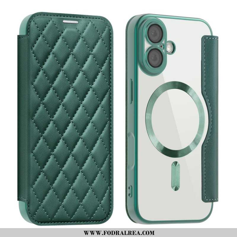 Folio-fodral iPhone 17 Magsafe-kompatibel Quiltad