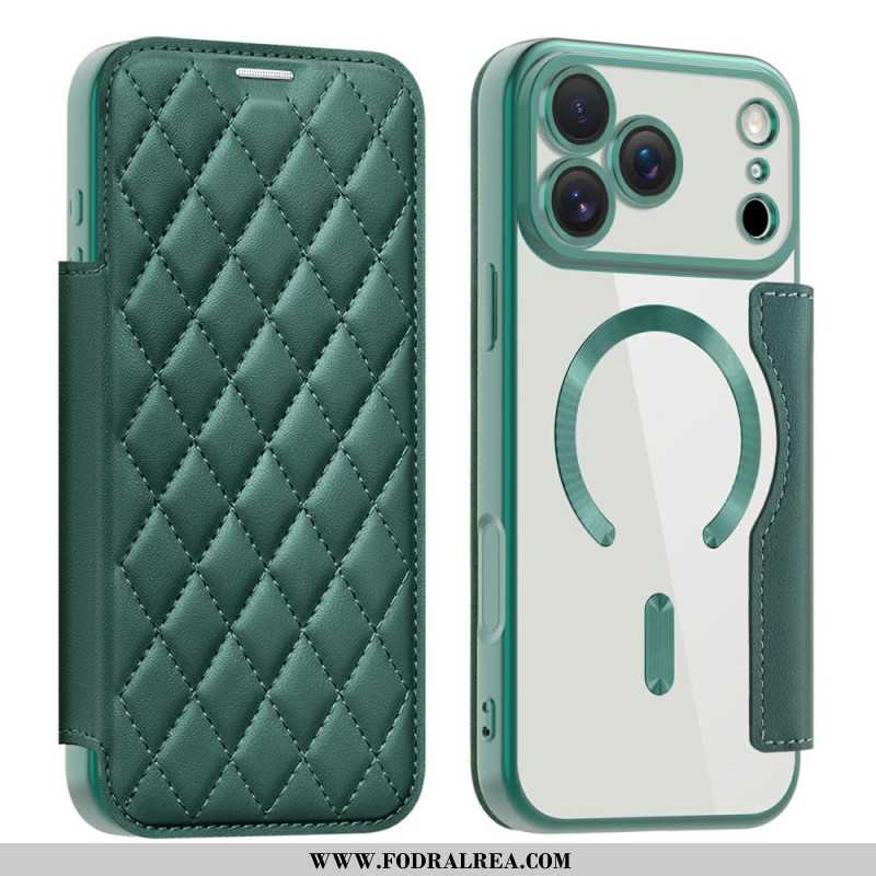 Folio-fodral iPhone 17 Pro Telefonfodral Magsafe-kompatibel Quiltad