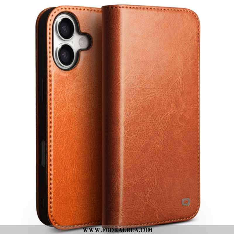 Folio-fodral iPhone 17 Telefonfodral Qialino Läderplånbok