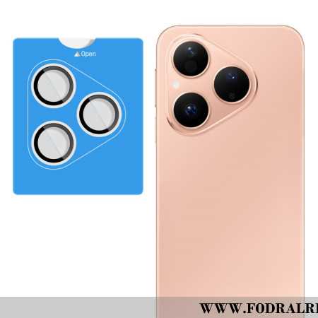 Linsskydd I Härdat Glas För Huawei Pura 80 Självpositionerande Ram (svarta Cirklar)