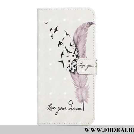 Läderfodral Oneplus Nord 4 Telefonfodral 3d Rosa Fjäder