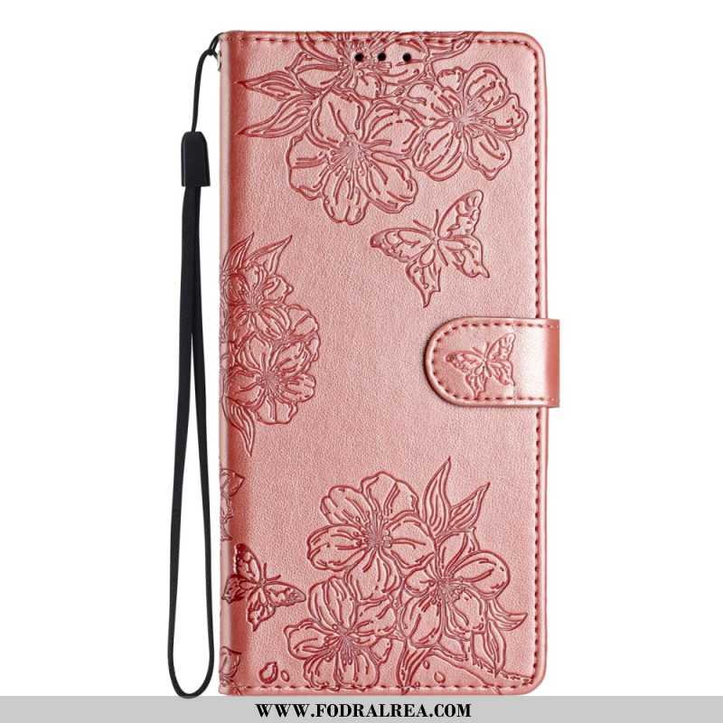 Läderfodral Oneplus Nord 4 Telefonfodral Blommig Remdesign