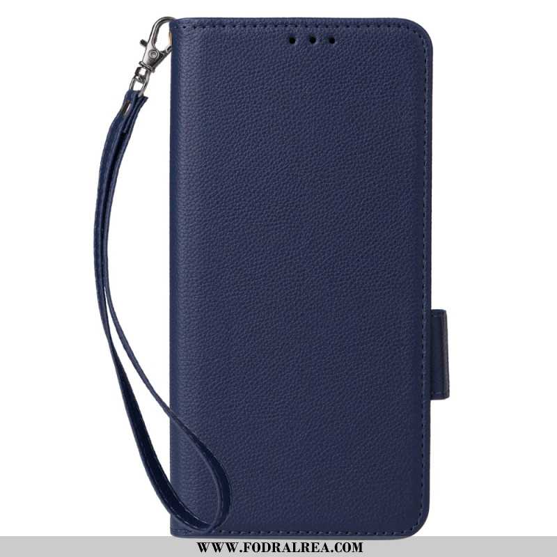 Läderfodral Oneplus Nord 4 Telefonfodral Litchitexturerad Rem