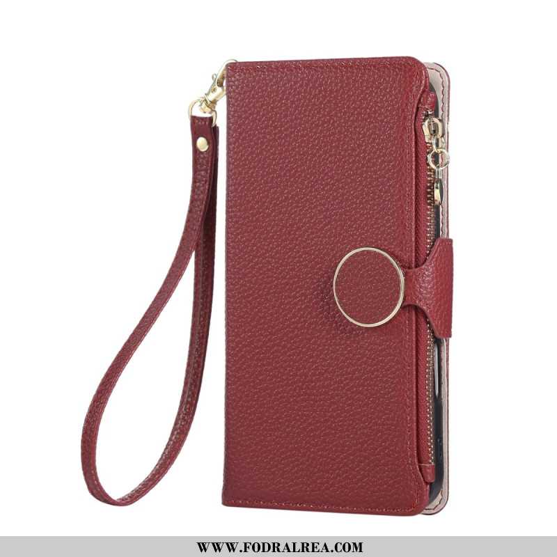 Läderfodral Oppo Reno 14 5g Telefonfodral Plånbok Med Dragkedja