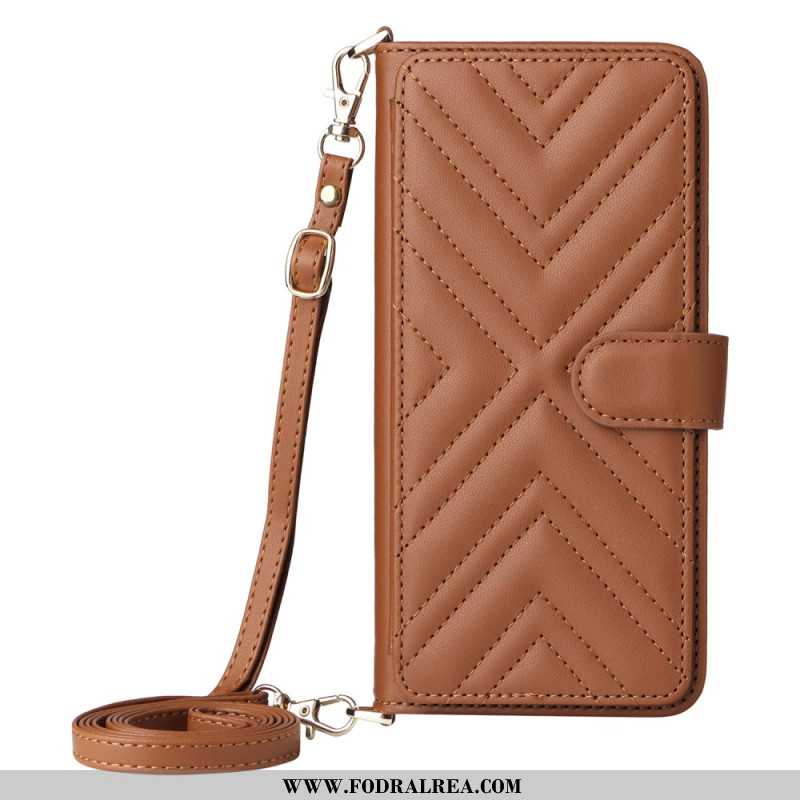 Läderfodral Oppo Reno 14 Pro 5g Telefonfodral Vadderad Med Rem Och Handledsrem