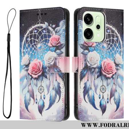 Läderfodral Oppo Reno 14f 5g Telefonfodral Blommig Drömfångare
