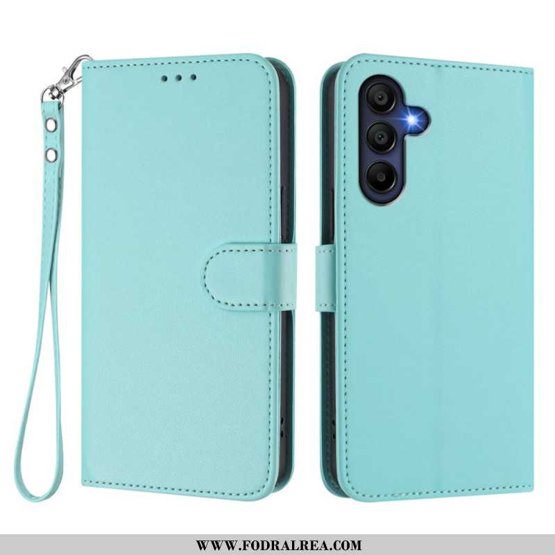 Läderfodral Samsung Galaxy A17 4g / 5g Telefonfodral Enkel Design Med Snodd