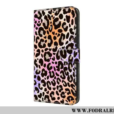 Läderfodral Samsung Galaxy A17 4g / 5g Telefonfodral Leopardmönster Färgglatt