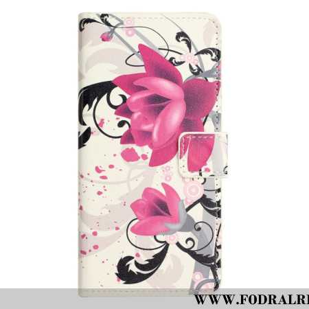 Läderfodral Samsung Galaxy A17 4g / 5g Telefonfodral Lotusblomma