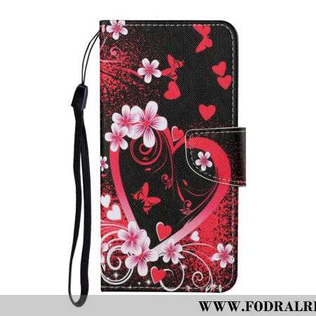 Läderfodral Samsung Galaxy A17 4g / 5g Telefonfodral Rött Hjärta