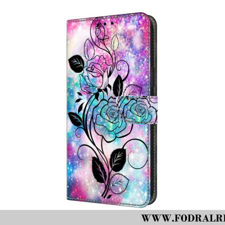 Läderfodral Samsung Galaxy S25 Fe Telefonfodral Ritad Ros