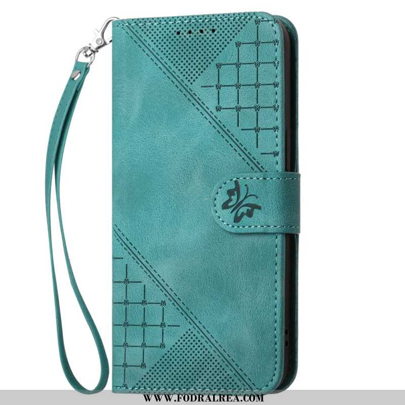 Läderfodral Samsung Galaxy S25 Plus 5g Telefonfodral Geometrisk Rem