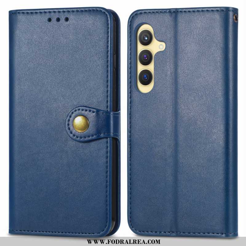 Läderfodral Samsung Galaxy S25 Plus 5g Telefonfodral Knappstängning