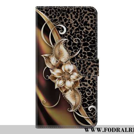 Läderfodral Samsung Galaxy S25 Plus 5g Telefonfodral Metalliska Blommor