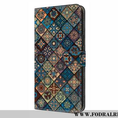 Läderfodral Samsung Galaxy S26 Plus Telefonfodral Blått Blommönster