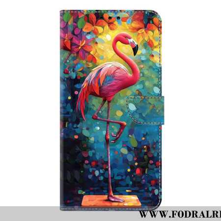 Läderfodral Samsung Galaxy S26 Plus Telefonfodral Konstflamingo