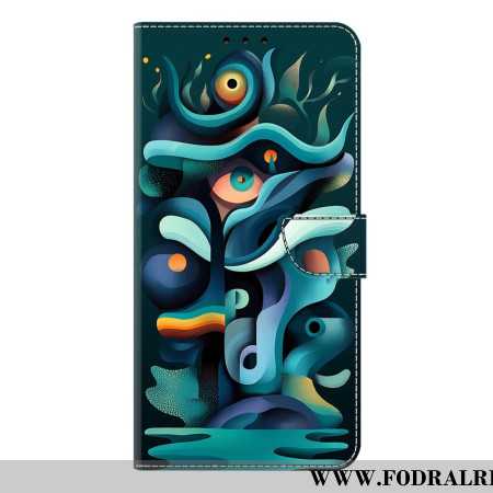 Läderfodral Samsung Galaxy S26 Plus Telefonfodral Ombregrön Graffiti