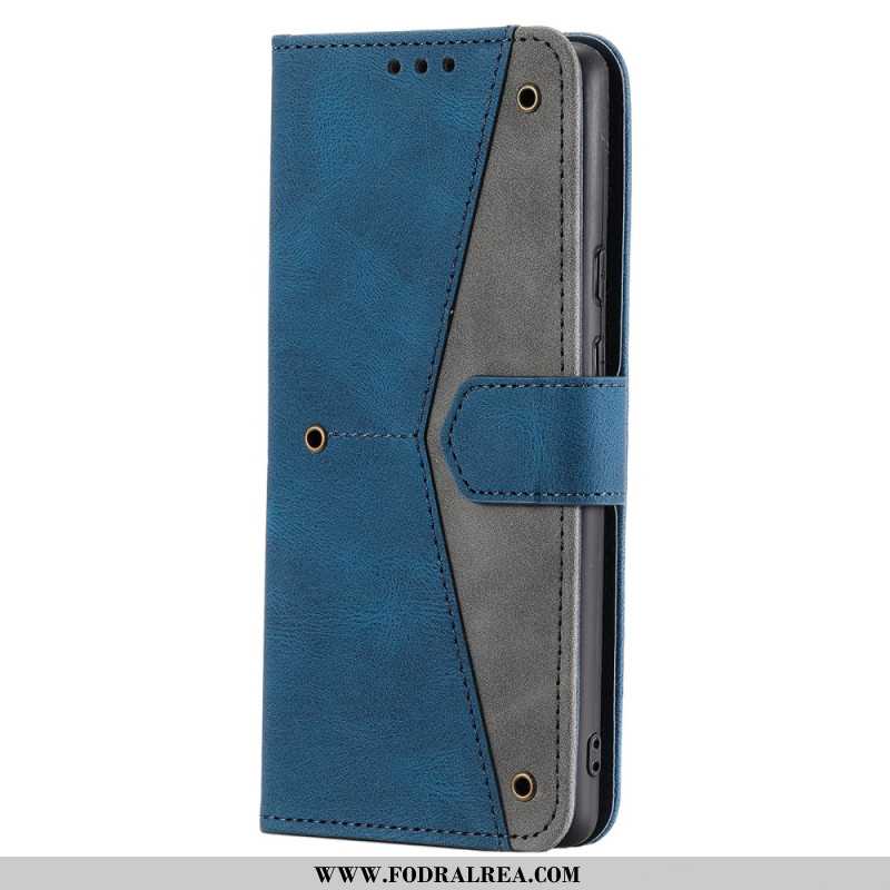 Läderfodral Samsung Galaxy S26 Plus Telefonfodral Tvåfärgat Konstläder