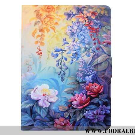 Läderfodral Samsung Galaxy Tab S11 Telefonfodral Blomstermålning