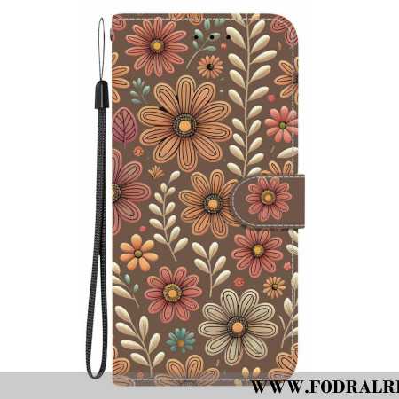 Läderfodral Sony Xperia 10 Vii Telefonfodral Blommönster