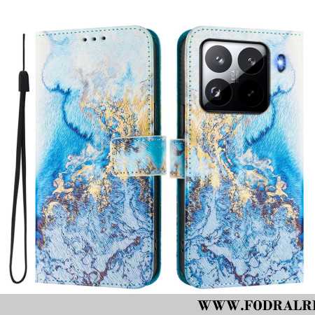 Läderfodral Xiaomi 15 Pro Telefonfodral Havsmarmor