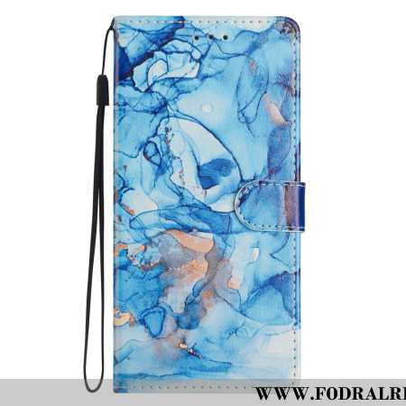 Läderfodral Xiaomi 15t Pro Telefonfodral Blå Marmor