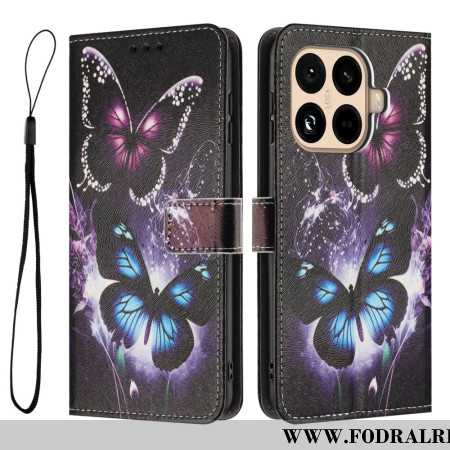 Läderfodral Xiaomi 15t Pro Telefonfodral Två Fjärilar