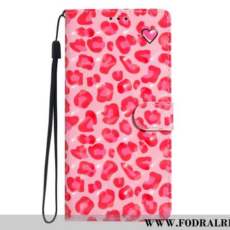 Läderfodral Xiaomi 15t Telefonfodral Rosa Leopardmönster