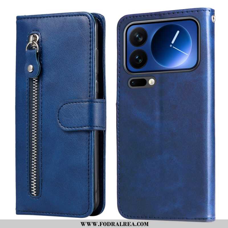 Läderfodral Xiaomi 17 Pro Telefonfodral Ficka Med Dragkedja