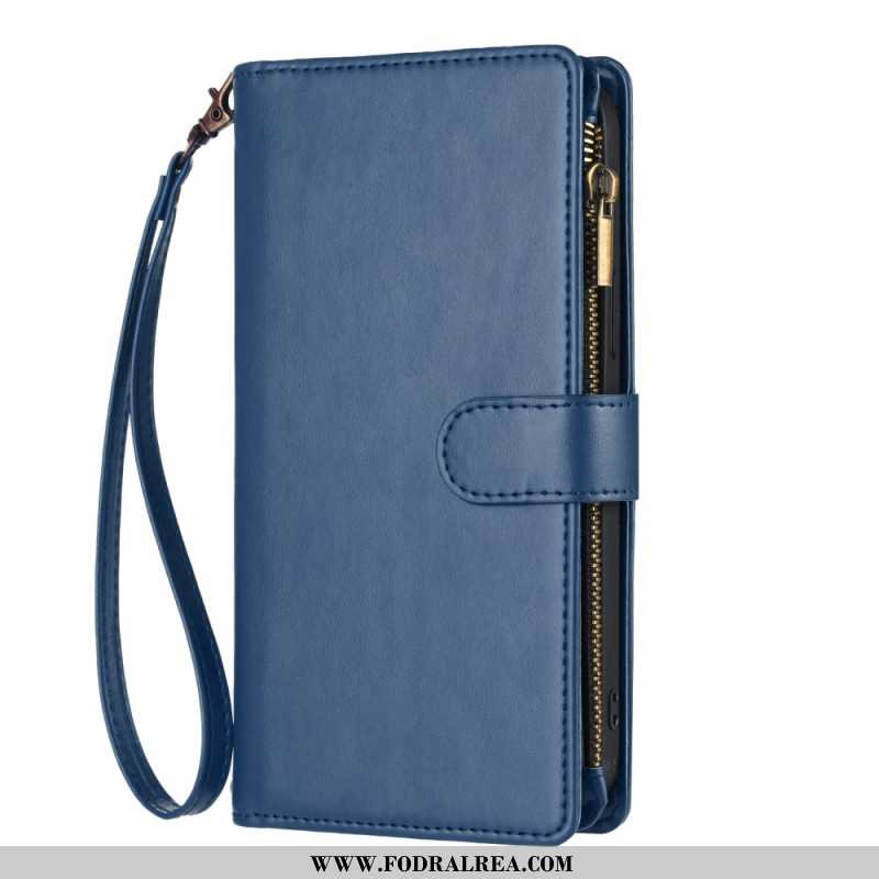 Läderfodral Xiaomi 17 Pro Telefonfodral Plånbok Med Dragkedja Och Rem