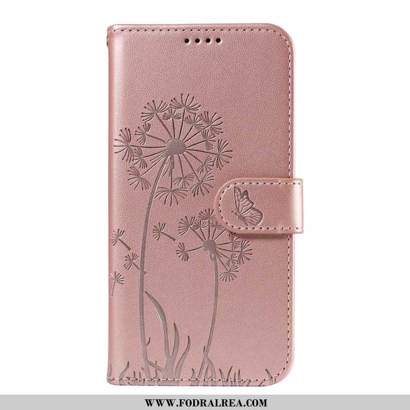 Läderfodral Xiaomi Redmi Note 14 4g Telefonfodral Maskrosor