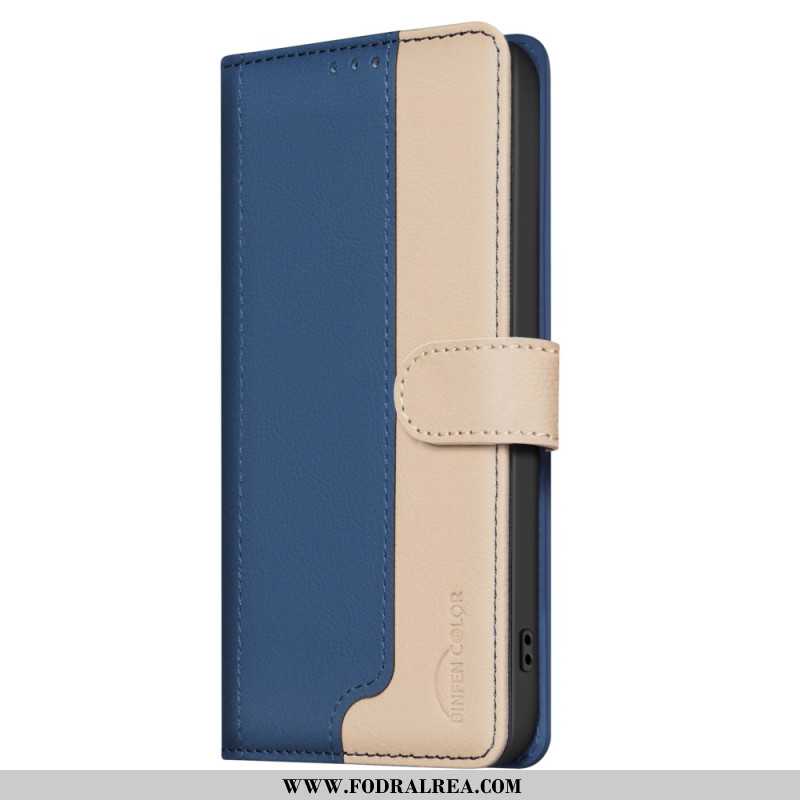 Läderfodral Xiaomi Redmi Note 14 5g Telefonfodral Tvåfärgad Binfen Color