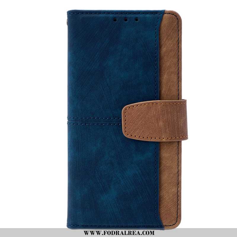 Läderfodral Xiaomi Redmi Note 14 Pro 4g Telefonfodral Rfid-blockerande Tvåfärgad Mockaeffekt