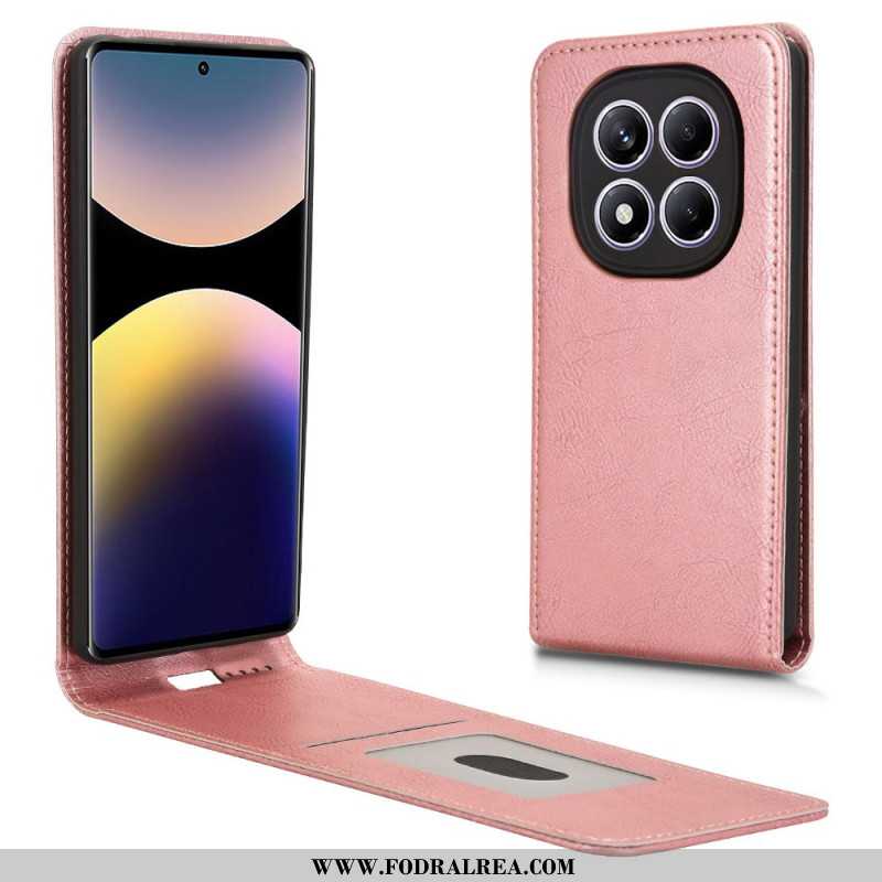 Läderfodral Xiaomi Redmi Note 14 Pro 4g Telefonfodral Vertikal Fällbar Design