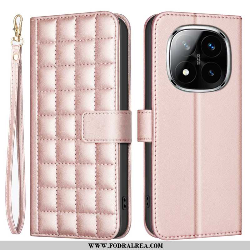 Läderfodral Xiaomi Redmi Note 14 Pro 5g Telefonfodral Premium Quiltad Rem