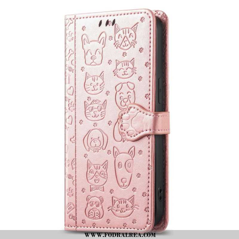 Läderfodral Xiaomi Redmi Note 14 Pro Plus 5g Telefonfodral Animerade Djur