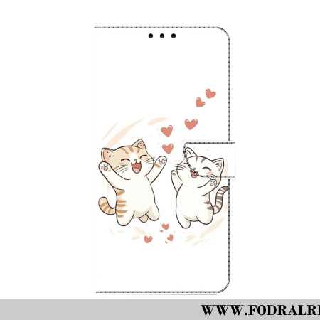 Läderfodral Xiaomi Redmi Note 15 5g Telefonfodral Roliga Katter