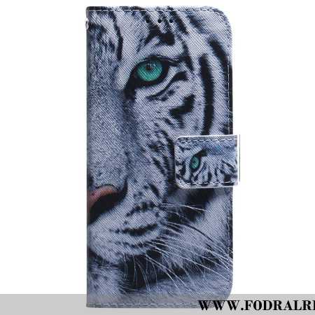 Läderfodral Xiaomi Redmi Note 15 5g Telefonfodral Vit Tiger