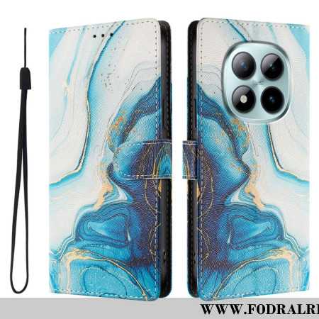 Läderfodral Xiaomi Redmi Note 15 Pro Plus 5g Telefonfodral Blå Marmor