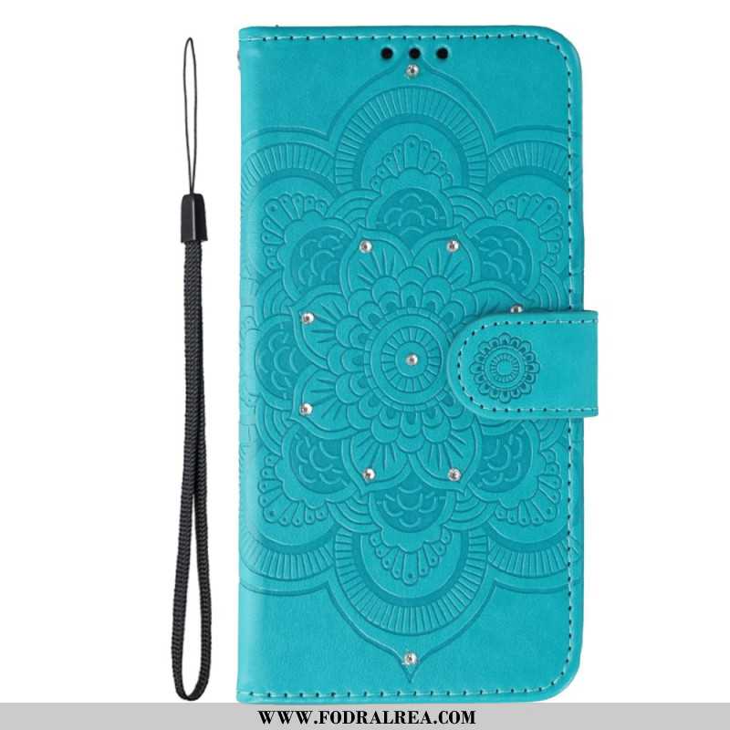 Läderfodral Xiaomi Redmi Note 15 Pro Plus 5g Telefonfodral Mandala- Och Strassmönster