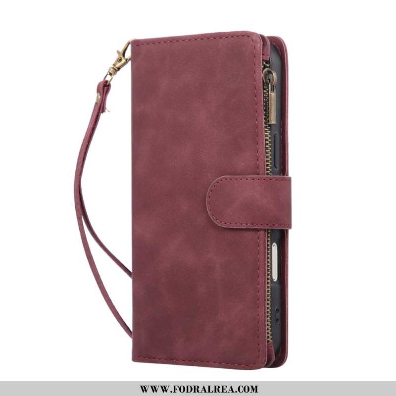 Läderfodral iPhone 17 Pro Max Telefonfodral Plånbok Med Mockaeffekt