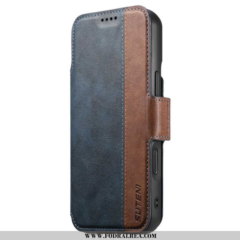 Läderfodral iPhone 17 Pro Telefonfodral Magsafe Tvåfärgat Avtagbart Fodral