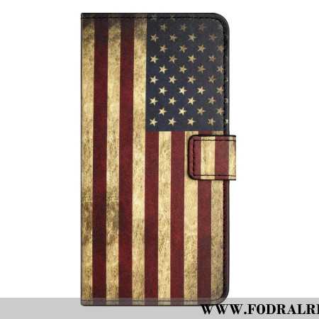 Läderskal Fodral Samsung Galaxy A17 4g / 5g Amerikansk Vintageflagga