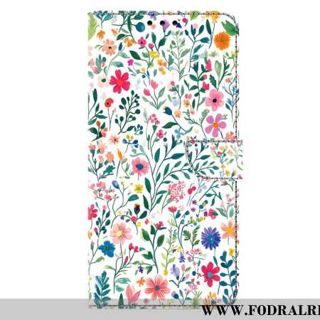 Läderskal Fodral Samsung Galaxy A17 4g / 5g Blomsterrabatt