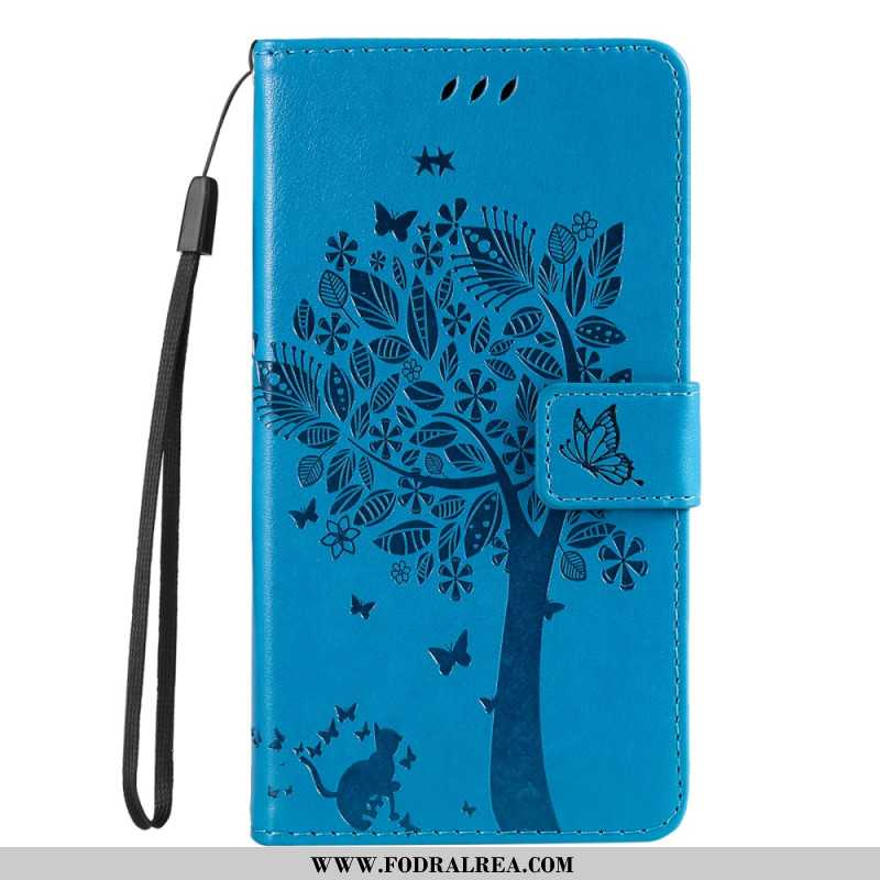 Läderskal Fodral Samsung Galaxy A17 4g / 5g Katt Och Träd