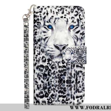 Läderskal Fodral Samsung Galaxy S25 Fe Leopard Med Snodd