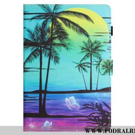 Läderskal Fodral Samsung Galaxy Tab S11 Kokospalmer