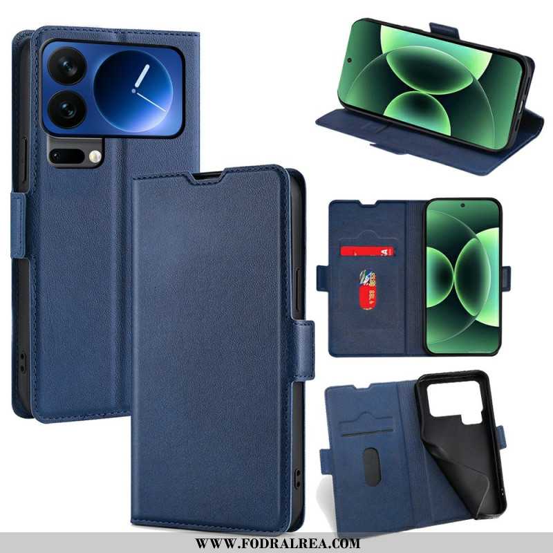 Läderskal Fodral Xiaomi 17 Pro Max Dubbelspänne I Konstläder